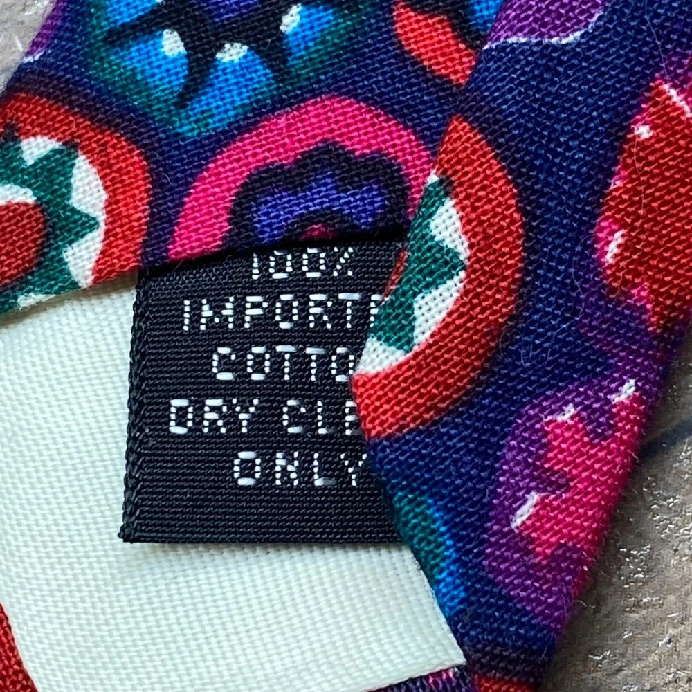 Vintage Rohde Royce Tie Psychadelic‎ Geometric Mens OS Multi USA Retro Statement